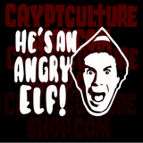 Elf He's an Angry Elf Vinyl Decal