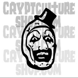 Terrifier Art the Clown Head Vinyl Decal