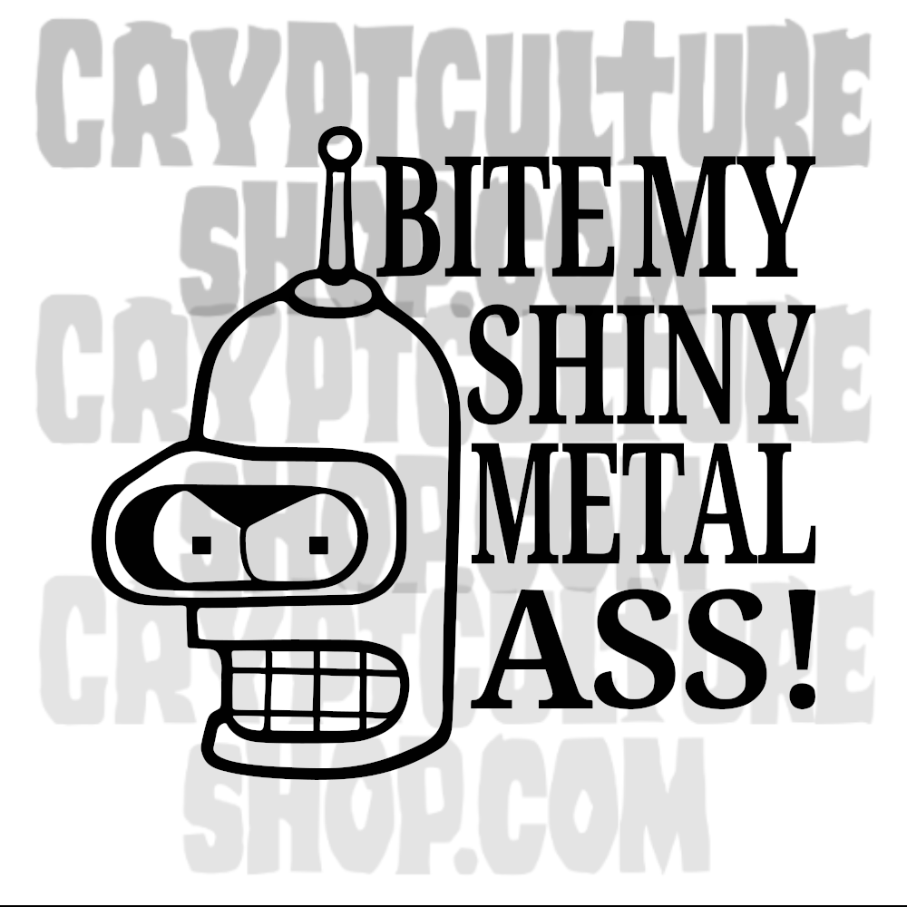 Futurama Bender Calcomanía de Vinilo Trasero Brillante y Metálico