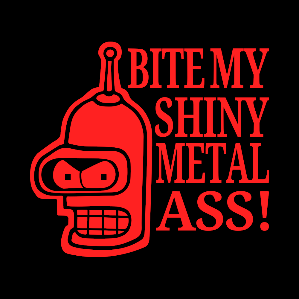 Futurama Bender Calcomanía de Vinilo Trasero Brillante y Metálico
