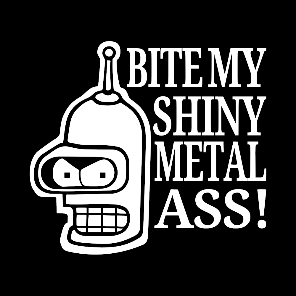 Futurama Bender Calcomanía de Vinilo Trasero Brillante y Metálico