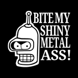 Futurama Bender Shiny Metal Ass Vinyl Decal