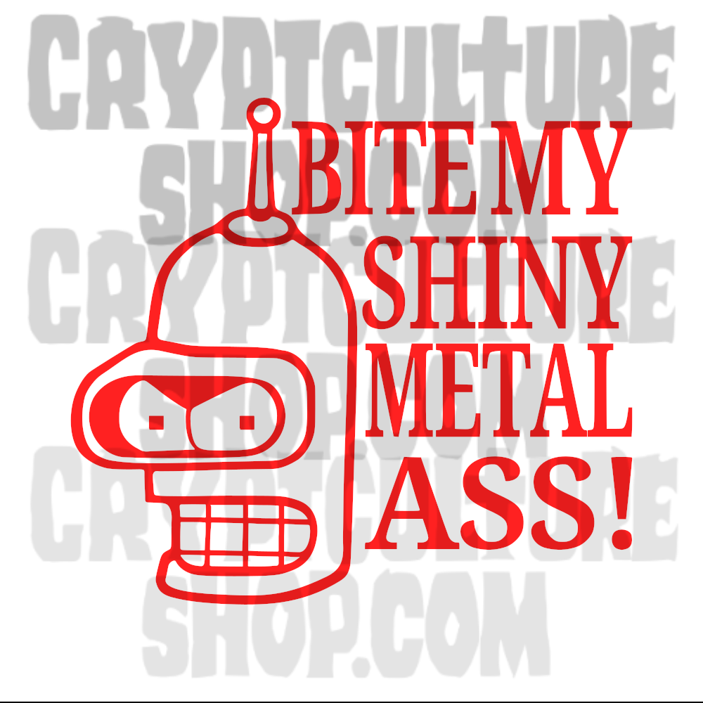 Futurama Bender Calcomanía de Vinilo Trasero Brillante y Metálico