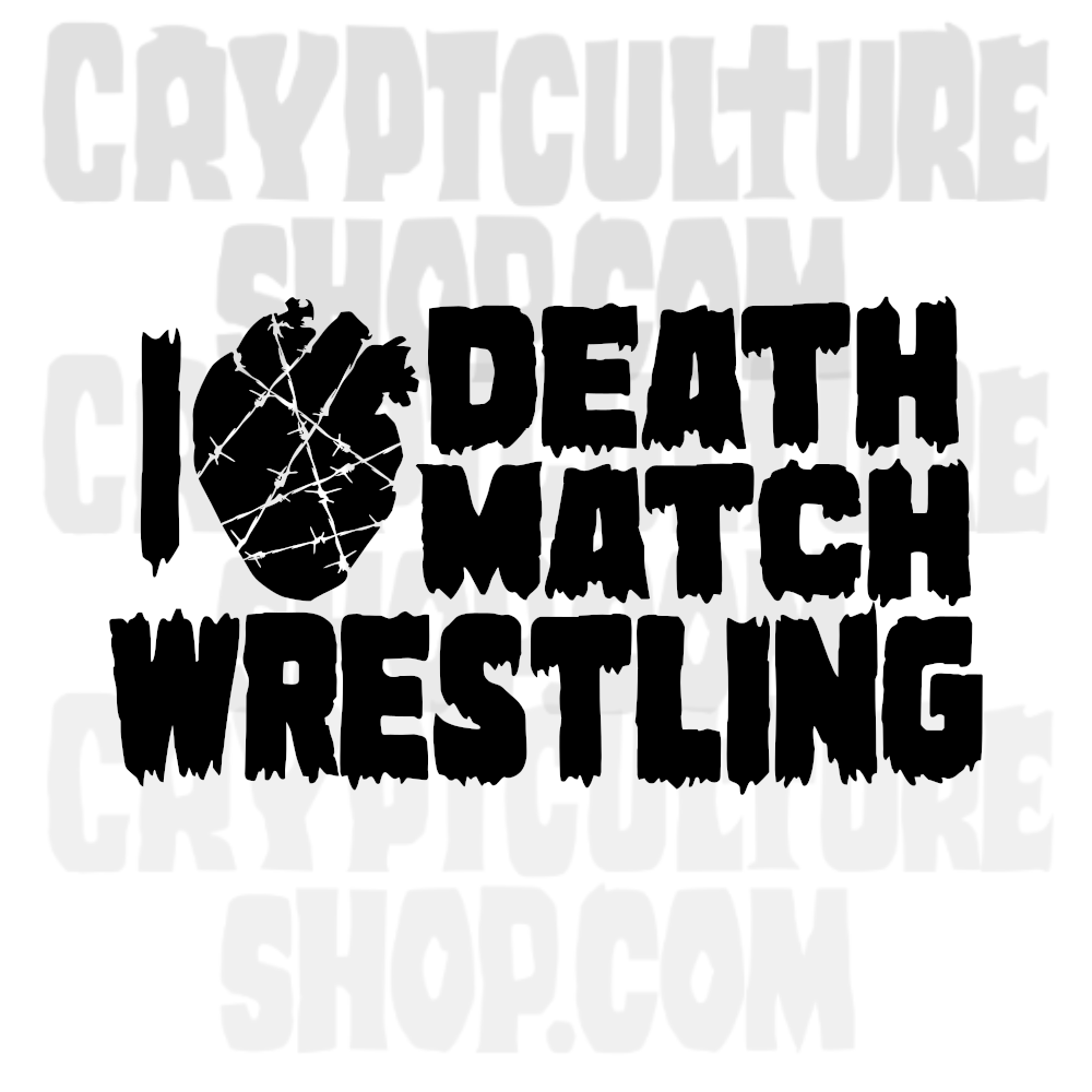 Lucha libre profesional: Calcomanía de vinilo I Heart Death Match Wrestling