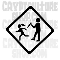 Horror Final Girl Crossing Vinyl Decal