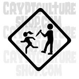 Horror Final Girl Crossing Vinyl Decal