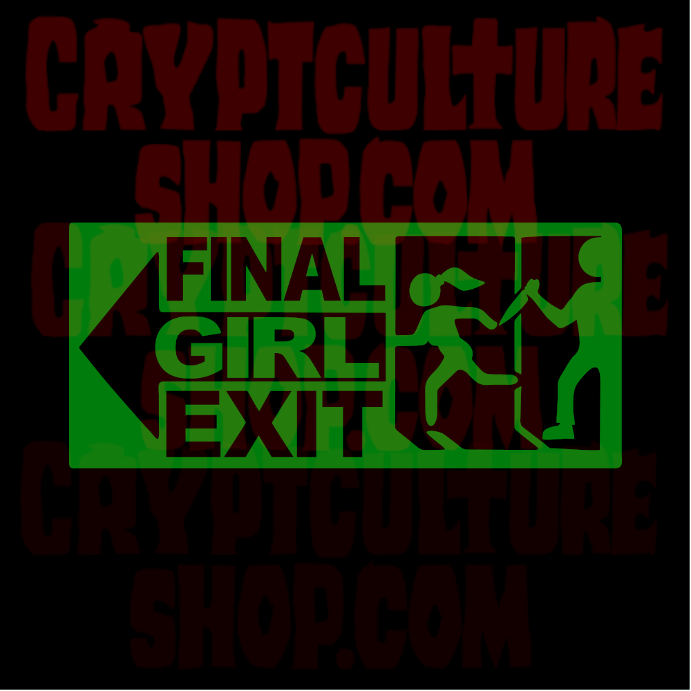 Vinilo decorativo de salida "Final Girl" de horror