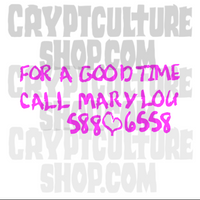 Prom Night 2 Goodtime Call Hello Mary Lou Vinyl Decal