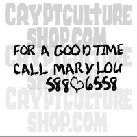 Prom Night 2 Goodtime Call Hello Mary Lou Vinyl Decal