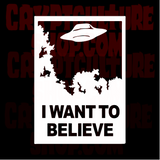 X-Files I Want to Believe Vinyl Decal