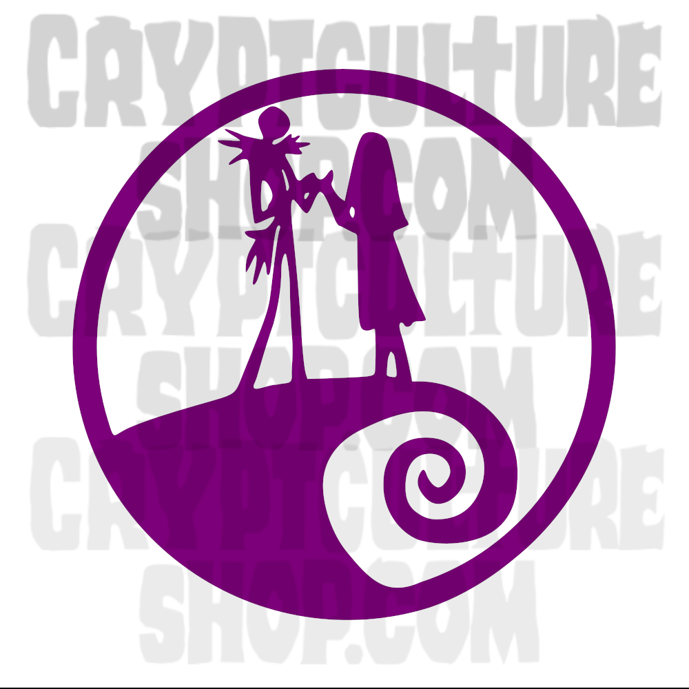 Nightmare Before Christmas Jack Sally Silhouette Vinyl Decal