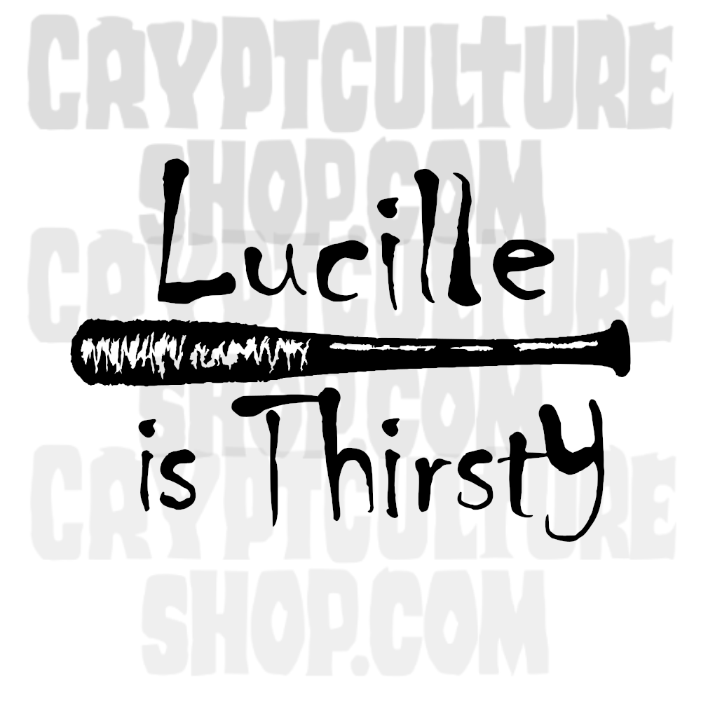 Calcomanía de vinilo de Lucille de The Walking Dead con sed