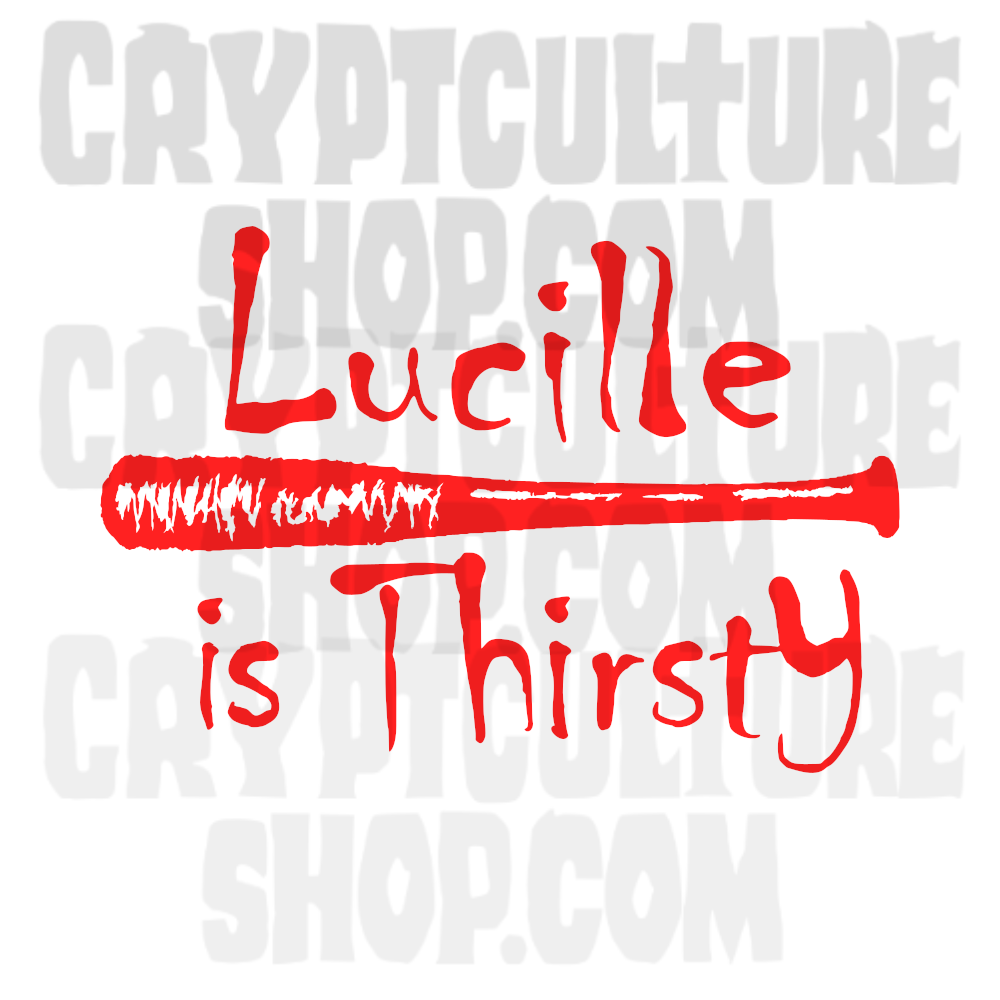 Calcomanía de vinilo de Lucille de The Walking Dead con sed