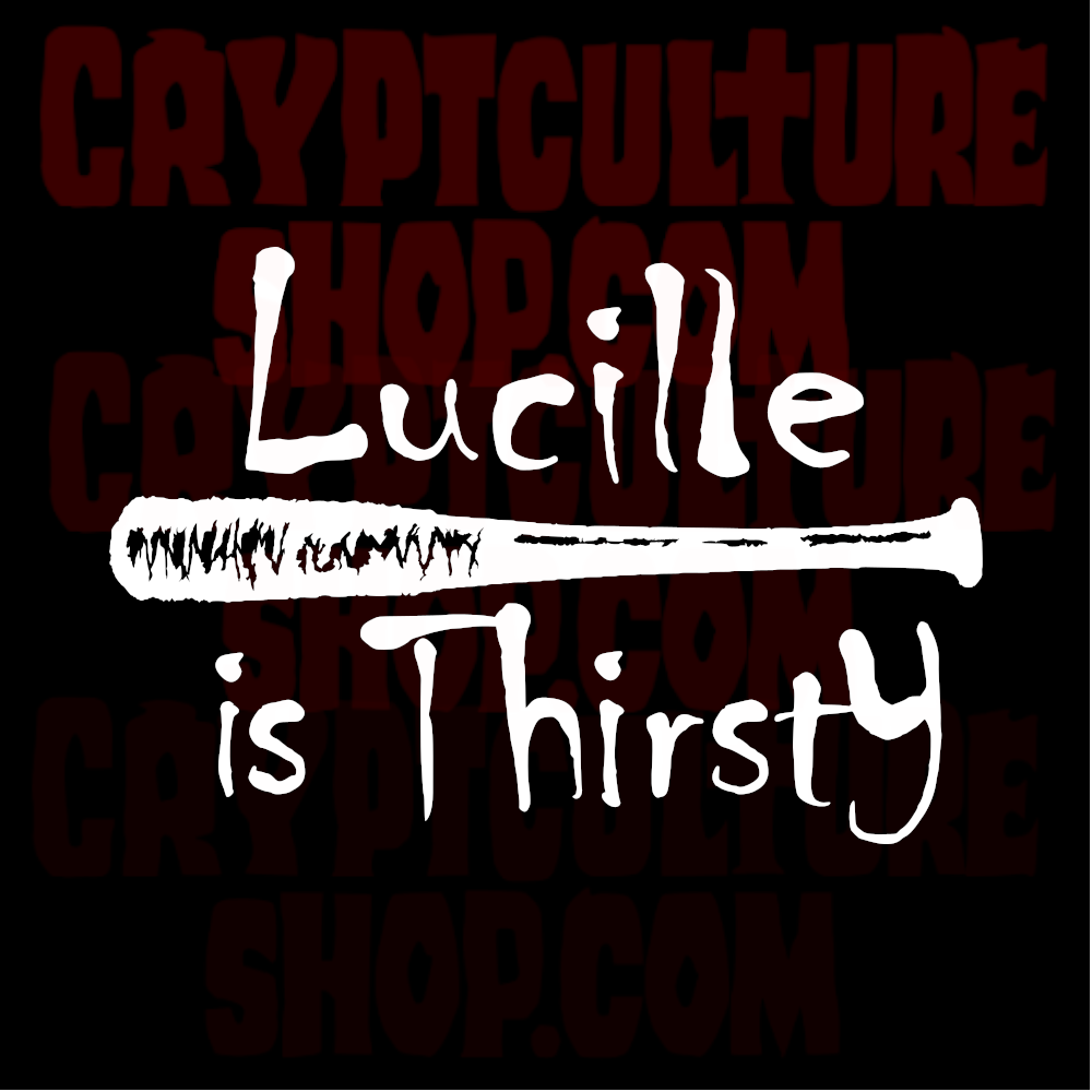 Calcomanía de vinilo de Lucille de The Walking Dead con sed