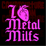 Horror I Heart Metal Milfs Vinyl Decal