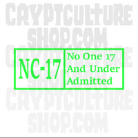 Horror NC-17 Vinyl Decal