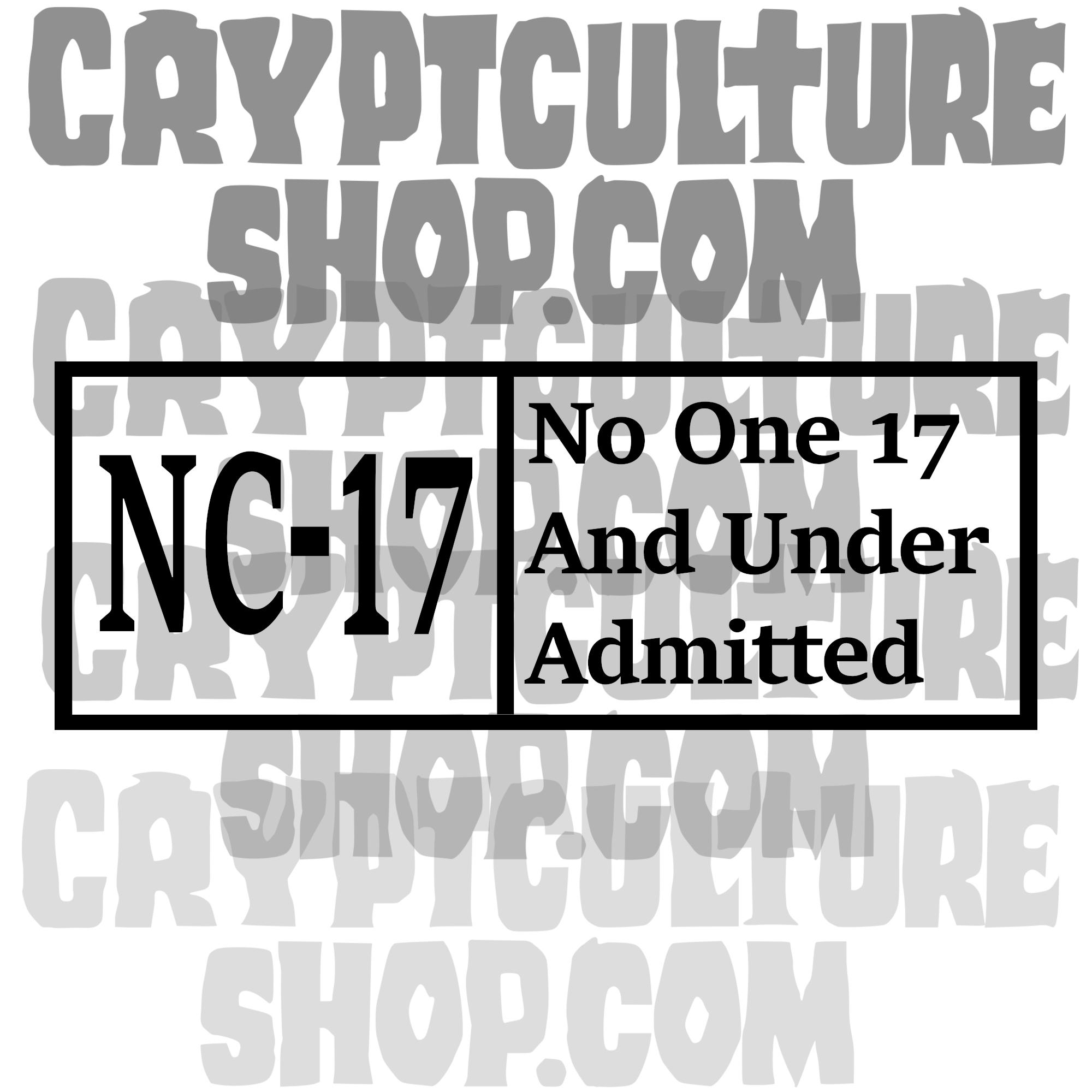Calcomanía de vinilo con clasificación NC-17