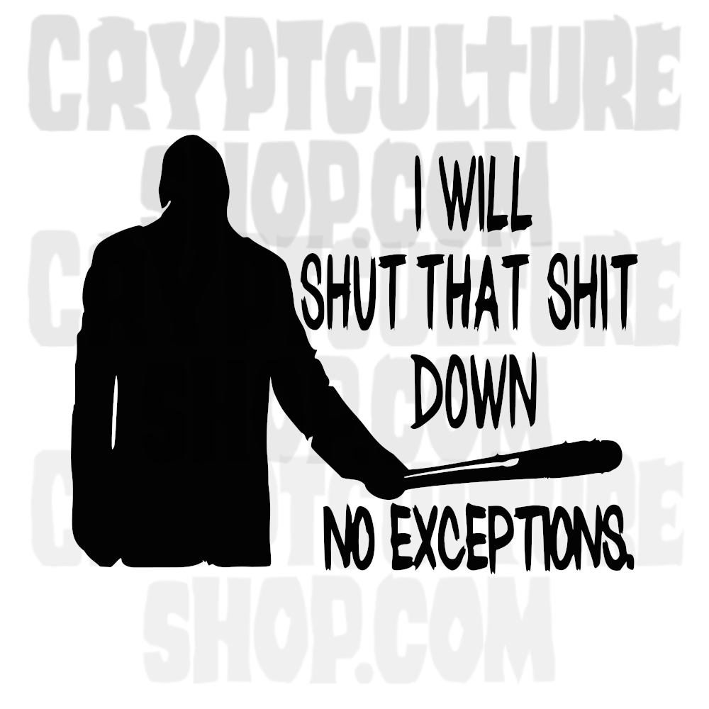 Walking Dead Negan Sin Excepciones Vinilo Adhesivo