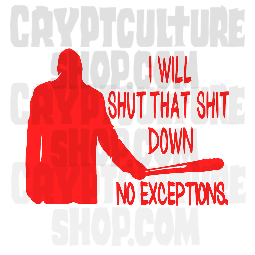 Walking Dead Negan Sin Excepciones Vinilo Adhesivo