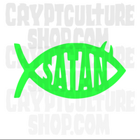 Satan! Satan Fish Vinyl Decal