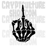 Horror Skeleton Middle Finger Vinyl Decal