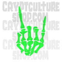 Horror Skeleton Rock Horns Vinyl Decal