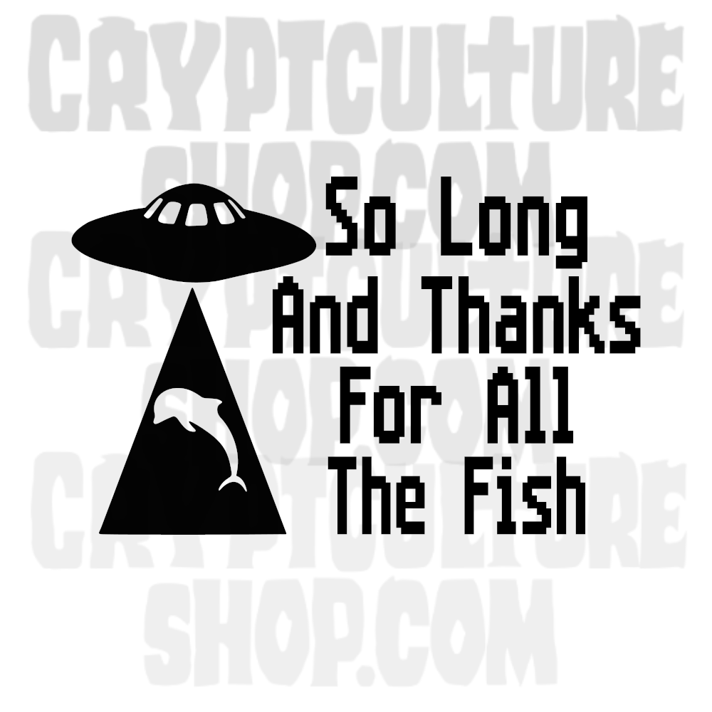 Calcomanía de vinilo Guía del autoestopista galáctico Adiós y gracias por el pescado