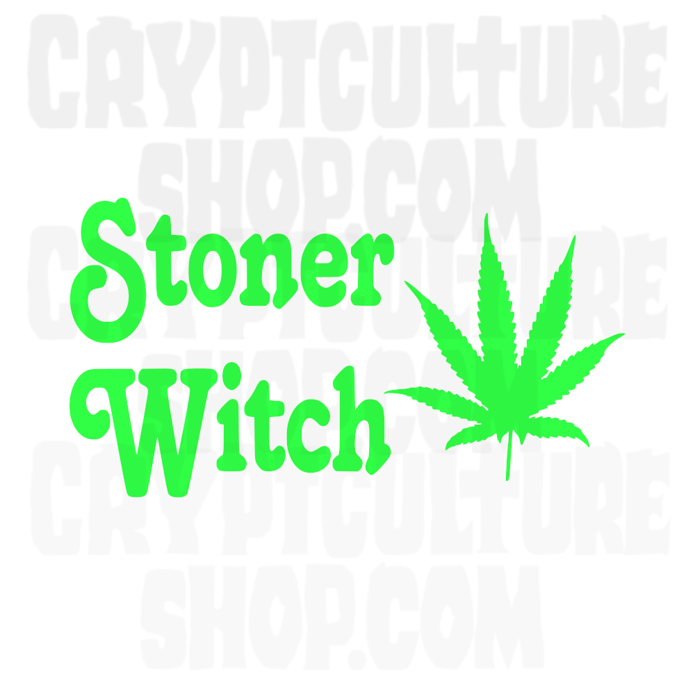 Vinilo Decorativo de Bruja Ocultista Marihuana