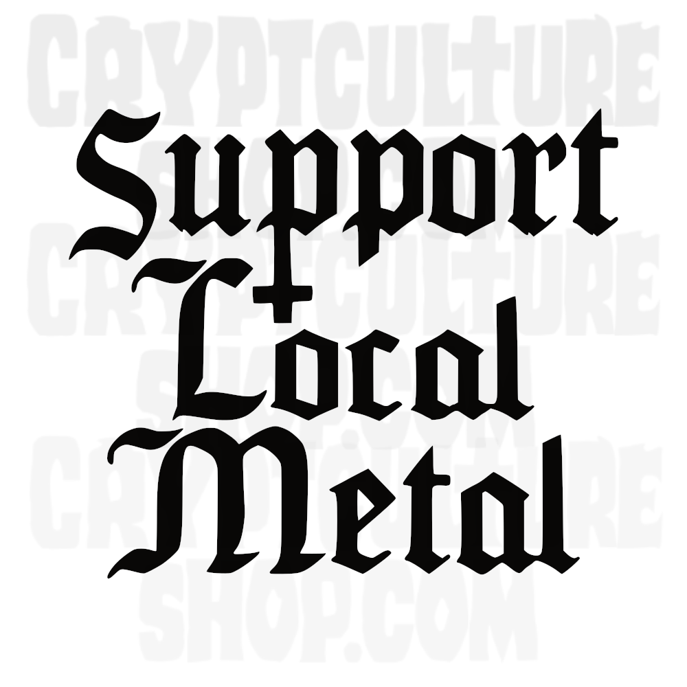Pegatina de vinilo de metal local con soporte de terror