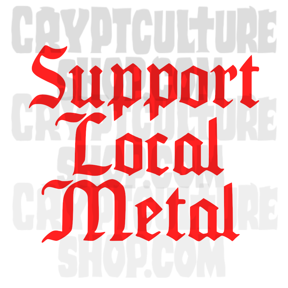 Pegatina de vinilo de metal local con soporte de terror