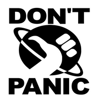 Don't Panic Hitchhikers Guide Galaxy Vinyl Decal Sticker Horror Free Shipping Merch Massacre